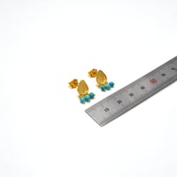 حلق فيروز طبيعي ذهب 21 - صورة 3