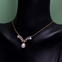 عقد لؤلؤ طبيعي زراعي الماس - صورة 1