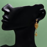 حلق لؤلؤ جواهر ذهب 21 - صورة 2