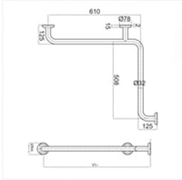 مقبض حمام ستيل للأمان - سبيس  129-FS - صورة 2