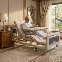 Electric bed, 8 movements, 90cm, with mattress, table, and toilet base D01-FS-1 - Image 2