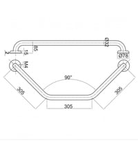 Steel Bathroom Safety Handle - Sturdy and Stylish 117-FS - Image 2
