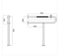 Space 144-FS Steel Bathroom Safety Handle - Image 3