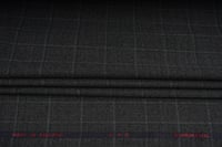 قماش انجليزي صوف 100% من شركة DORMEUIL  بتصميم خطوط مربعات باللون الرمادي ممزوج بخطوط من اللون الزيتي - صورة 1