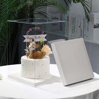 علبة كيك مربعة شفافة  - صورة 2