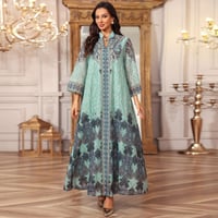 عباية شيفون مطبوعة بتصميم الماس للنساء فساتين الحفلات والمناسبات الدينية - صورة 2