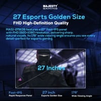 شاشة ألعاب ماجيستي 27 بوصة – FHD 1920×1080، 144Hz، 1ms، IPS، HDR، G-SYNC & FreeSync - صورة 2