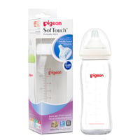 Pigeon Softouch Wide Neck Glass Bottle  - 240 ML - Image 1