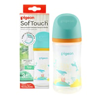 Pigeon Softouch Wide Neck Nursing Bottle Plastic Dolphin 240 ml - Image 1