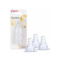 Pigeon Flexible Slim Neck Nipple Three Pieces - 0+ Months - Image 1