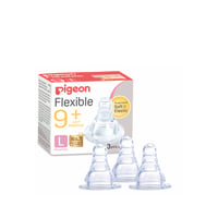 Pigeon Flexible Slim Neck Nipple Three Pieces - 9+ Months - Image 1