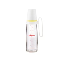 Pigeon Slim Neck Glass Bottle White Cap With Handle  (Assorted) - 240ML - Image 1