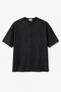 Washed Black T-Shirt with Back Print - Image 1