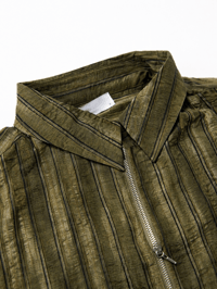 Navy Striped Zip Shirt - Image 6