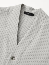Open Collar Striped Shirt - Off White - Image 2