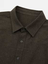 Cotton Blend Shirt – Brown - Image 2