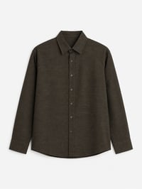 Cotton Blend Shirt – Brown - Image 1