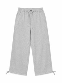Relaxed Wide Leg Cotton Blend Pants - Image 1