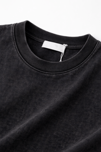 Washed Black T-Shirt with Back Print - Image 3