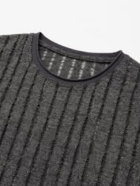 Textured Open-Knit Striped Tee - Image 6