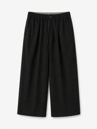 Wide Leg Linen Blend Pants – Black - Image 1