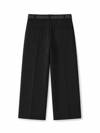 Wide Leg Tactical Belt Pants - Black - Image 2