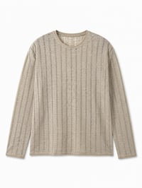 Textured Open-Knit Striped Tee - Image 3
