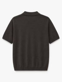 Knit Polo T-Shirt – Brown - Image 3