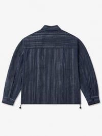 Navy Striped Zip Shirt - Image 2
