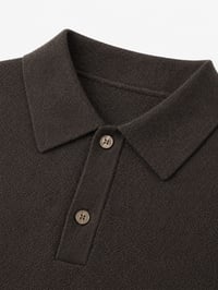Knit Polo T-Shirt – Brown - Image 2