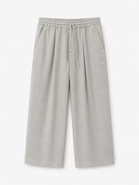 Wide Leg Linen Blend Pants – Light Grey - Image 1