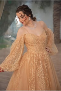 فستان تول الشمبانيا المطرّز - صورة 2