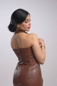 فستان جلد بني - صورة 2