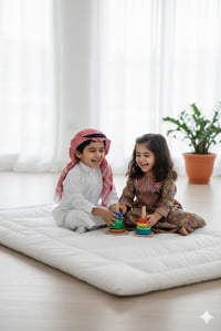 مرتبه من صوف الخروف الطبيعي مغلفة بالقطن - صورة 1
