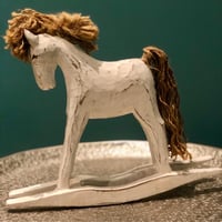 handmade wooden rocking horse display  - Image 2