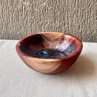 Blue| Maroon Wood Bowl - Image 1