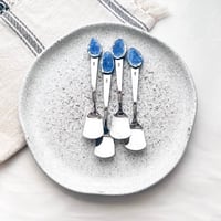 Blue / Silver ice-cream spoon set - Image 1