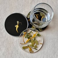 Yellow/Black Floral Coasters - Image 3