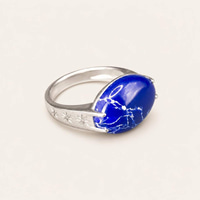 Royal Wasm Ring – blue Agate – 925 Sterling Silver
