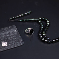 Al-Farid Royal Set – Ring & Misbah from 925 Sterling Silver with Black Agate