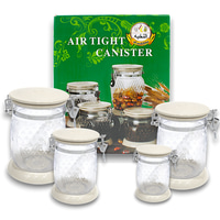Alnokhba 4-Piece Airtight Glass Canister Set – Premium Kitchen Storage Jars