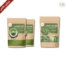 عرض (2) كيس حناء المدينة مع (2) كيس ورق سدر طبيعى لتنعيم الشعر والتخلص من التقصف |متجر حنا المدينة