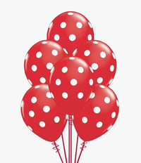 Red With White Helium Latex Balloons 6