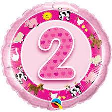 HAPPY BIRTHDAY NO 2 FOIL BALLOON SIZE 46 CM