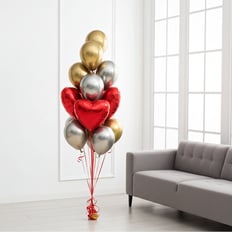 Balloons with a red heart