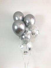 Silver Balloon Bouquet 6 pcs 