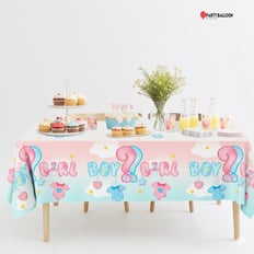 Gender reveal party tablecloth