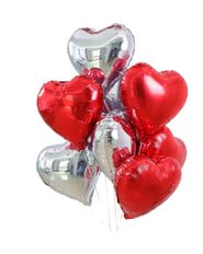 RED AND SILVER BALLOONS 8 PCS 