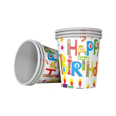 HAPPY BIRTHDAY CANDLES CUPS 6 PCS
