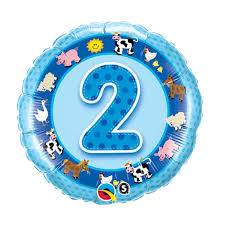 HAPPY BIRTHDAY FOIL BALLOON NO 2 SIZE 46 CM